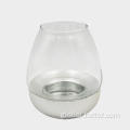 Resin Base Glass Candle Holder with Resin Base Supplier